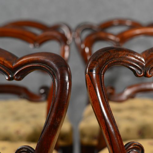 fig 4. Antique Dining Chairs Walnut Set of 6 Fine Quality English Victorian c1840