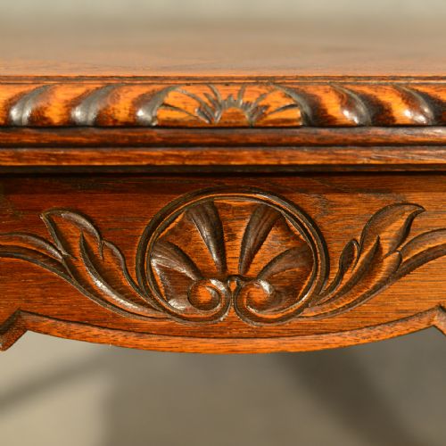 fig 5. Antique Extending Kitchen Dining Table French Oak Draw Leaf 6 - 12 Seater c1930