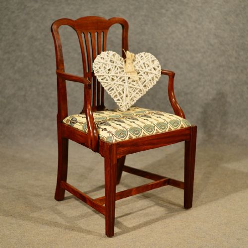 Antique Georgian Side Desk Elbow Carver Chair Chippendale Armchair English C1780