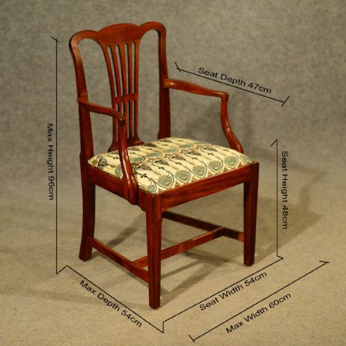 fig 1. Antique Georgian Side Desk Elbow Carver Chair Chippendale Armchair English c1780