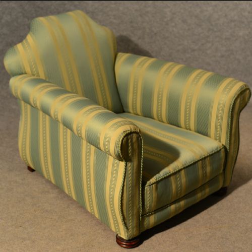 fig 2. Antique Armchair Club Long Deep Seat Lounge Easy Chair English Victorian c1900