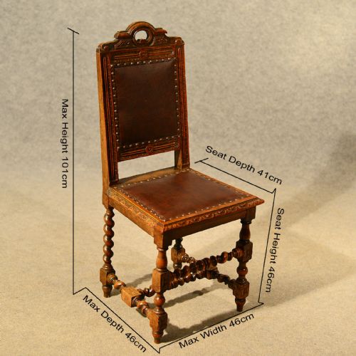 fig 1. Antique Oak Chairs Set 4 Kitchen Dining English Edwardian Tudor Revival c1910