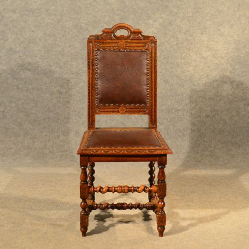 fig 2. Antique Oak Chairs Set 4 Kitchen Dining English Edwardian Tudor Revival c1910
