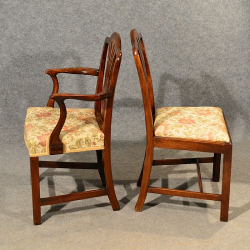 fig 3. Antique Dining Chairs Set of 6 With Carvers Chippendale English Georgian c1800