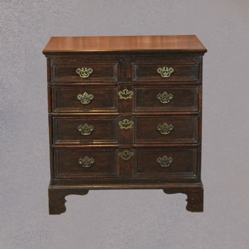 Antique Chest of Drawers, English Oak Panelled Georgian Furniture Early C18th