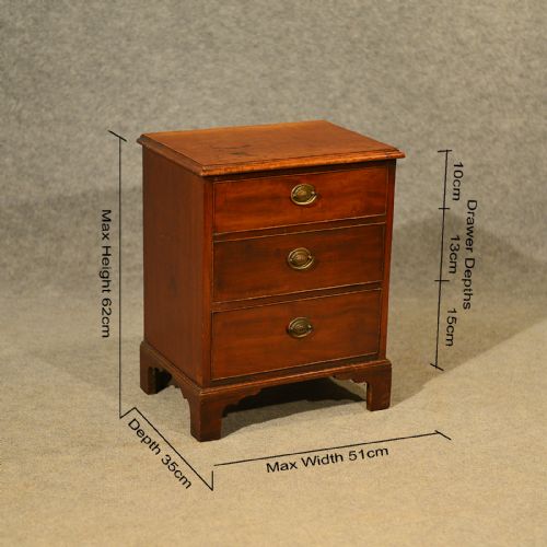 fig 1. Antique Small Chest of Drawers Bedside Cabinet Mahogany English Georgian c1800