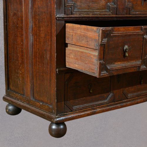 fig 2. Antique Chest of Drawers, William & Mary, English, Oak Panelled c1690