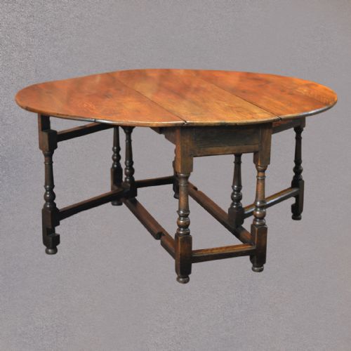 fig 2. Antique Dining Table, English Oak, Gate Leg, Drop Leaf, Country Kitchen c1800