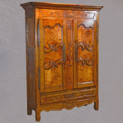 fig 1. Antique French Armoire, Linen Press, Cupboard, Cabinet, Wardrobe Oak Mid C19th