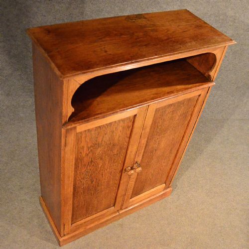 fig 2. Antique Oak School Master's Cupboard Bookcase Display Cabinet Victorian c1900