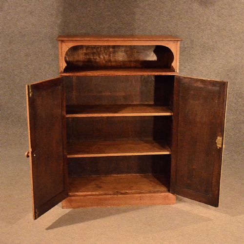 fig 3. Antique Oak School Master's Cupboard Bookcase Display Cabinet Victorian c1900