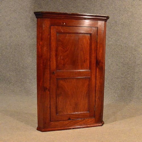 Antique Corner Cupboard Mahogany English Georgian Wall Cabinet C1800