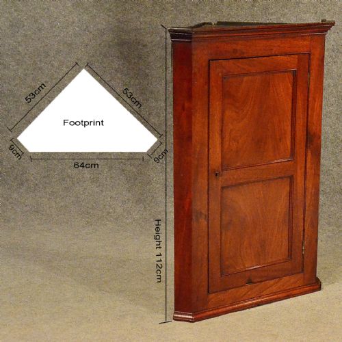 fig 1. Antique Corner Cupboard Mahogany English Georgian Wall Cabinet c1800