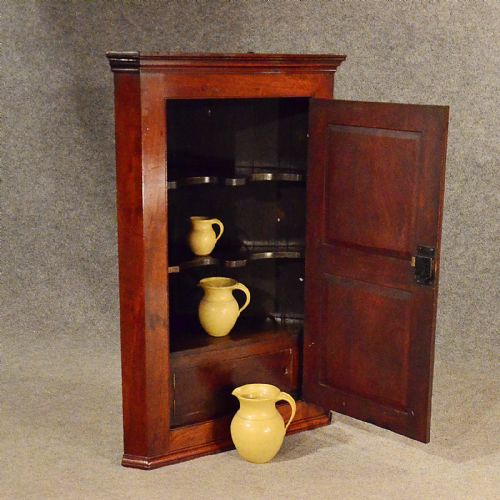 fig 2. Antique Corner Cupboard Mahogany English Georgian Wall Cabinet c1800