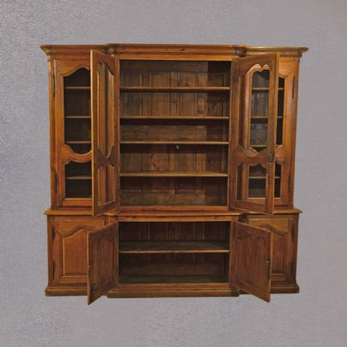 fig 2. Antique French Oak Eight Foot Tall Very Large Bookcase Cupboard, Cabinet C1880