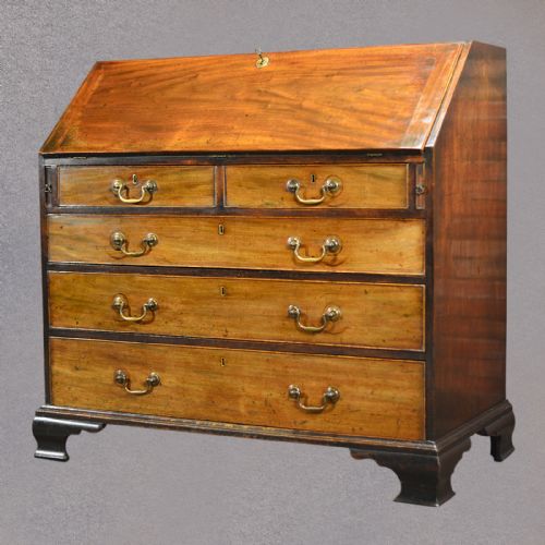 fig 2. Antique George III Bureau Mahogany English Writing Desk c1780