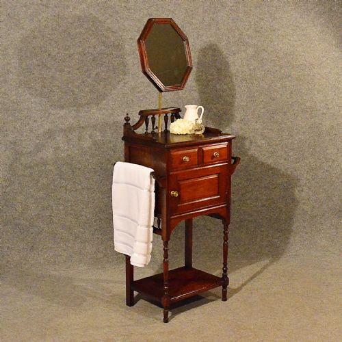 Antique Narrow Wash Stand Tall Cabinet Vanity Cupboard Edwardian Mahogany C1910