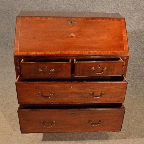 fig 2. Antique Mahogany Bureau Writing Study Desk Fine Quality English Georgian c1800