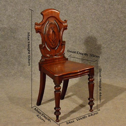 fig 1. Antique Pair of Oak Hall Side Chairs Quality Early English Victorian c1850