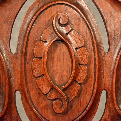 fig 3. Antique Pair of Oak Hall Side Chairs Quality Early English Victorian c1850