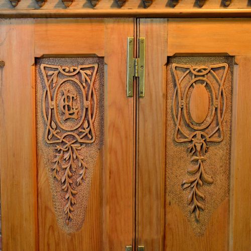 fig 3. Antique Housekeepers Cupboard, Larder Cabinet Bookcase Linen Press Wardrobe 1860
