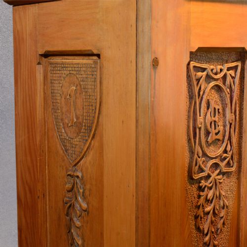 fig 4. Antique Housekeepers Cupboard, Larder Cabinet Bookcase Linen Press Wardrobe 1860