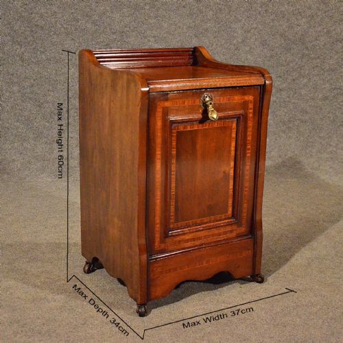 fig 1. Antique Log Bin Coal Purdonium Fire Side Hearth Store Edwardian Mahogany c1910