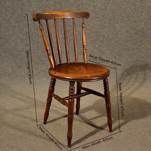 fig 1. Antique Pair Windsor Chairs in Beech Quality Kitchen Dining Victorian c1900