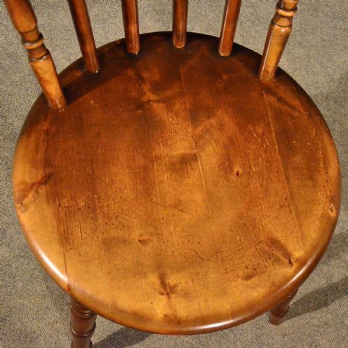 fig 2. Antique Pair Windsor Chairs in Beech Quality Kitchen Dining Victorian c1900