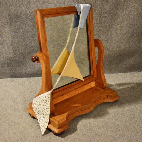 Antique Victorian Toilet Mirror Dressing Swing Vanity English Oak C1880