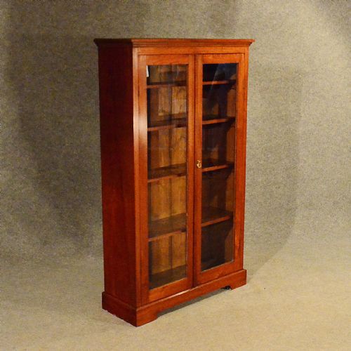 Antique Bookcase Display Case Glazed Library Oak Cabinet Edwardian C1910