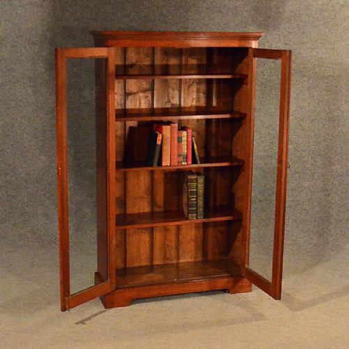fig 2. Antique Bookcase Display Case Glazed Library Oak Cabinet Edwardian c1910