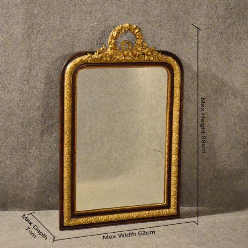 fig 1. Antique Wall Mirror Overmantle Gilt Gesso Ornate Frame English Regency c1830