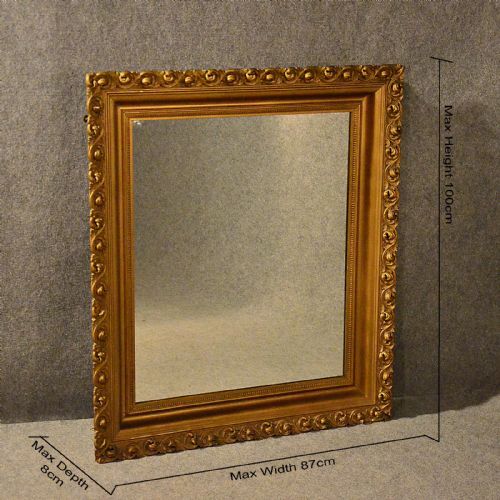 fig 1. Antique Wall Mirror Overmantle Gilt Wood Ornate Frame English Victorian c1900