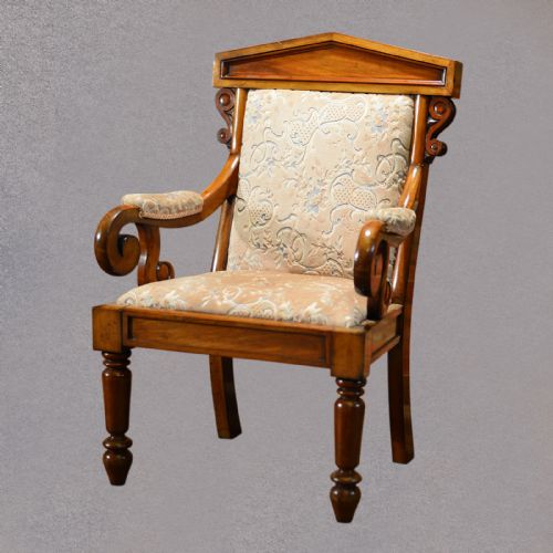 Antique Library Chair, Victorian Walnut, English, Study Armchair C1860