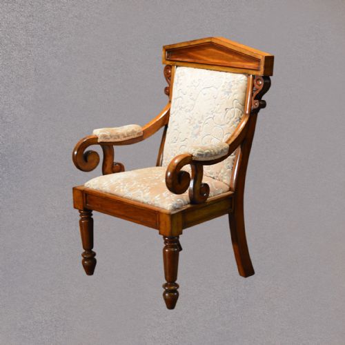 fig 2. Antique Library Chair, Victorian Walnut, English, Study Armchair c1860