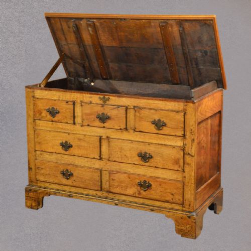 Antique Mule Chest English Oak Coffer Georgian Storage Trunk C1750