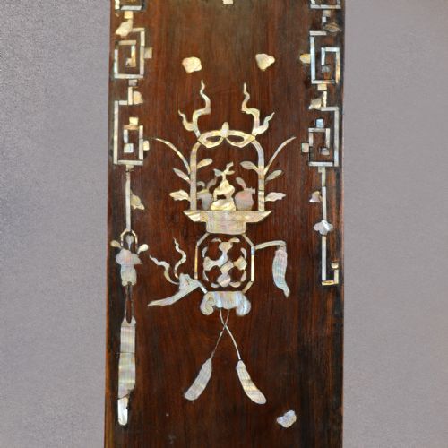 fig 2. Antique Pair of Chinese Panels Hardwood Inlaid with Mother of Pearl 19th Century