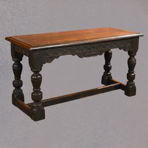 Antique Refectory Table Country Kitchen Dining Side Serving English Oak C1700