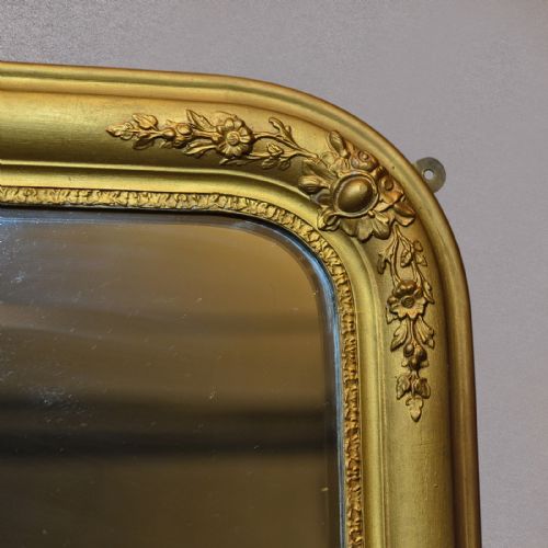 fig 3. Antique Regency Gilt Gesso Overmantle Mirror Fitted Bevelled Glass Plate c1830