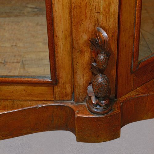 fig 3. Antique Serpentine Sideboard Walnut Buffet Credenza Server Cabinet c1860