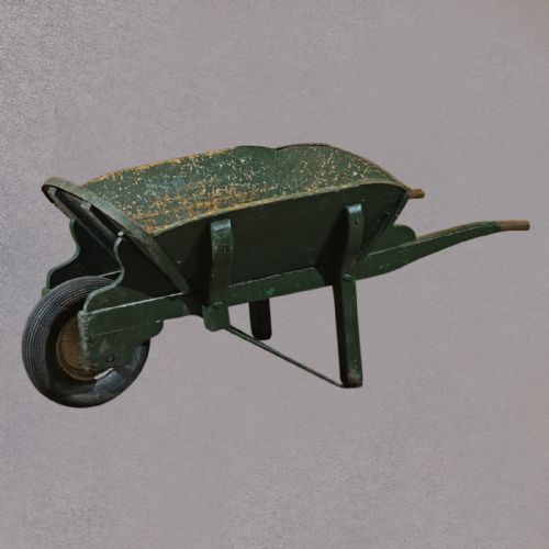 Antique Victorian Garden Wheelbarrow Wooden Display Cart Planter 19th Century