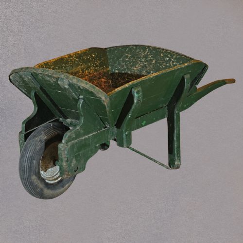 fig 1. Antique Victorian Garden Wheelbarrow Wooden Display Cart Planter 19th Century