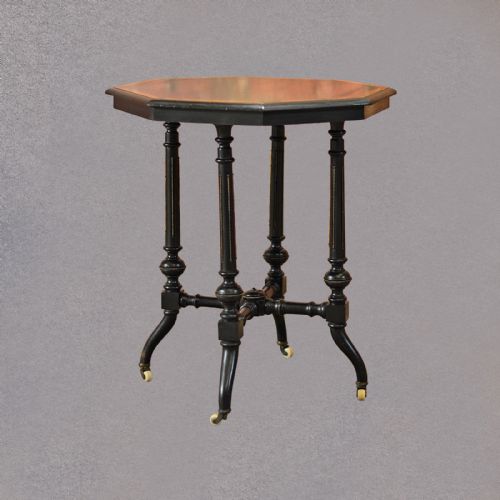 Antique Window Table Aesthetic Period Octagonal Lamp Side Tea Table C1880
