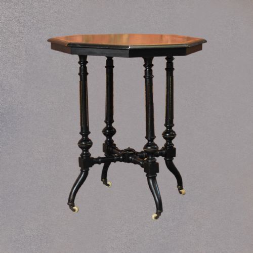 fig 1. Antique Window Table Aesthetic Period Octagonal Lamp Side Tea Table c1880