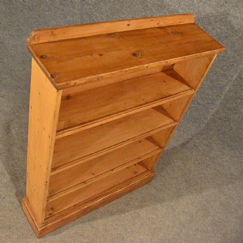 fig 3. Antique Pine Open Cabinet Bookcase Shelves Original English Victorian c1900