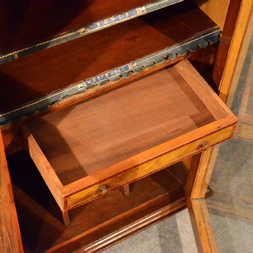 fig 3. Antique Sheet Music Display Cabinet Small Cupboard Quality Burr Walnut c1870