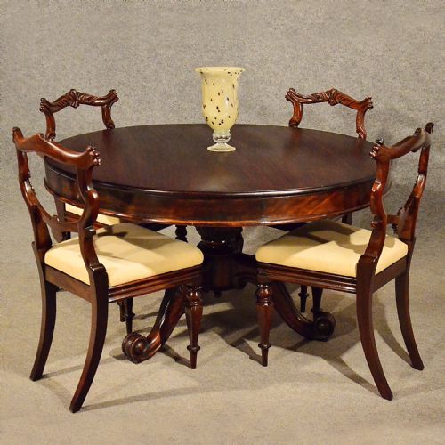 Antique Round Dining Breakfast Loo Centre Table Mahogany English Victorian C1880