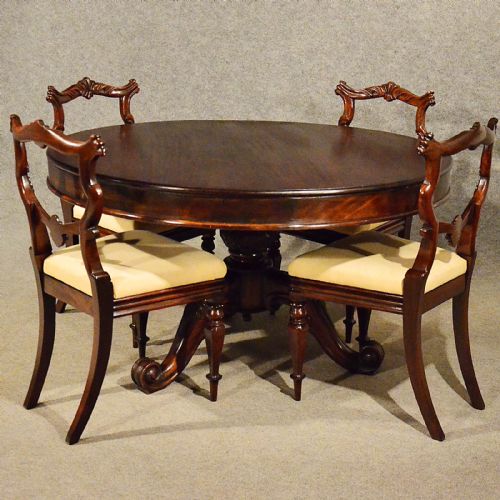 fig 2. Antique Round Dining Breakfast Loo Centre Table Mahogany English Victorian c1880