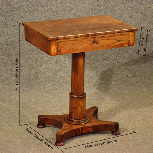 fig 1. Antique Side Lamp Ladies Work Table Rosewood Quality English Regency c1820